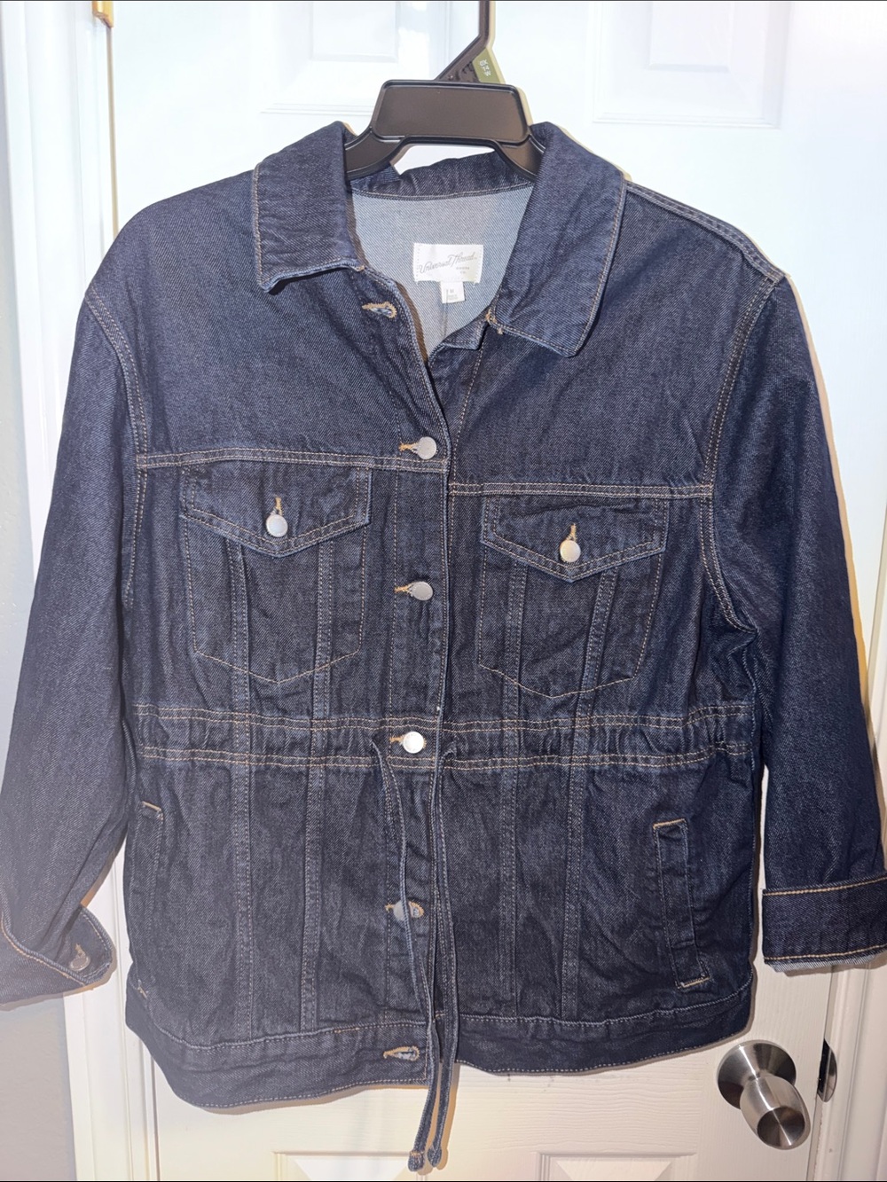 Universal Thread Dark Blue Denim Drawstring Jacket